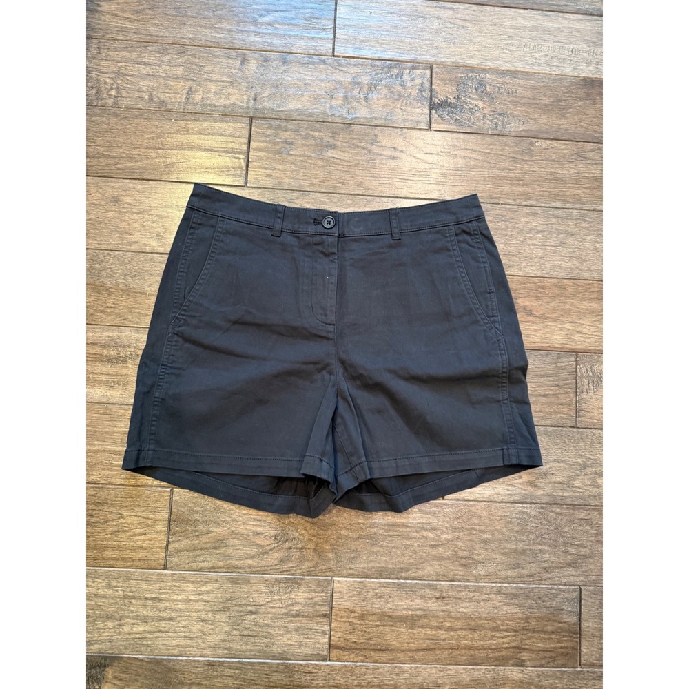 J.Crew Chino Shorts Womens 4 Black Stretch Cotton Mid Rise Casual Twill